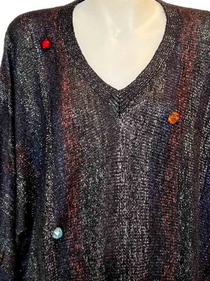 Dolman sleeve black knit top