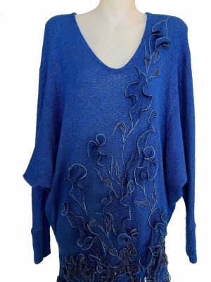 Vivian Chan Shaw knitted dress with applique