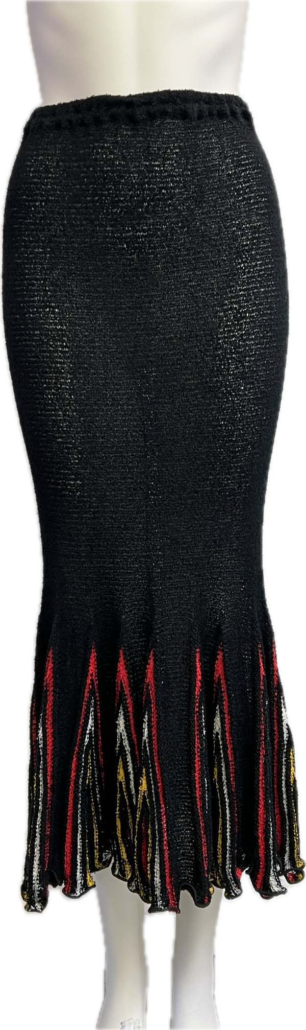 Black knit skirt with coloured godets Vivian Chan Shaw