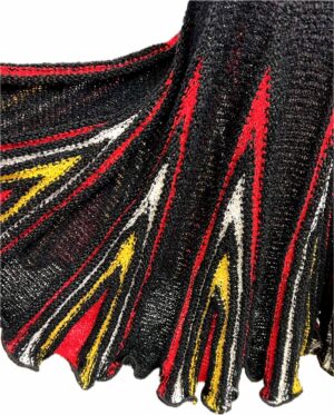 Black knit skirt with coloured godets Vivian Chan Shaw