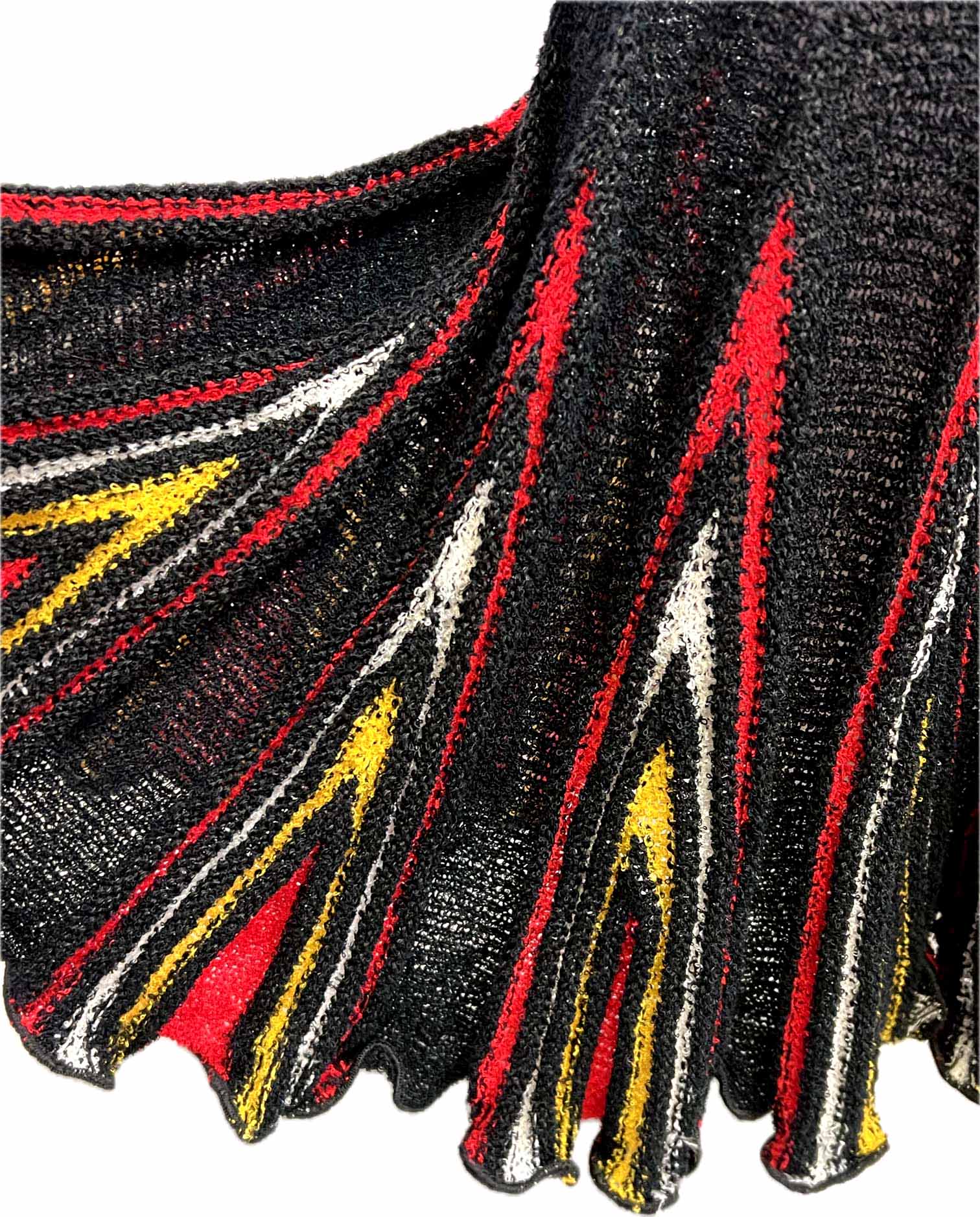 Black knit skirt with coloured godets Vivian Chan Shaw
