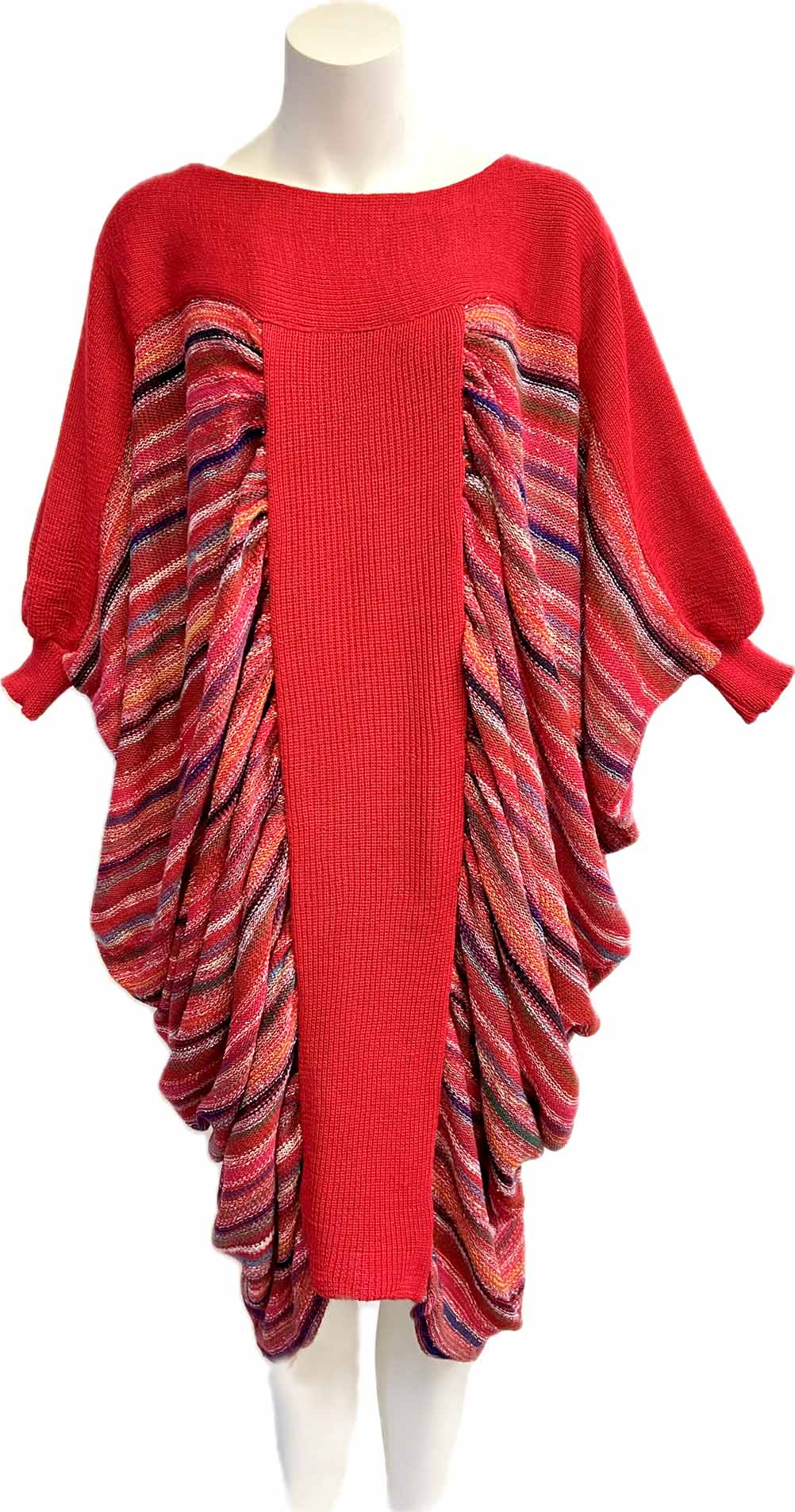 Hand loomed knit dress with draping. Vivian Chan Shaw