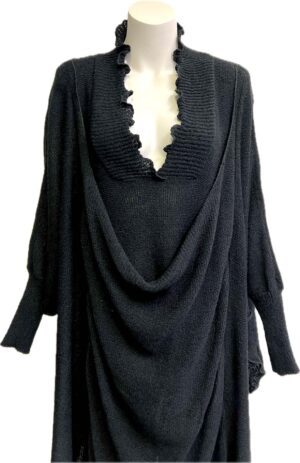 Draped hand loomed knit cape. Vivian Chan Shaw