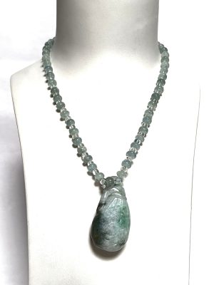 Blue topaz and jade necklace