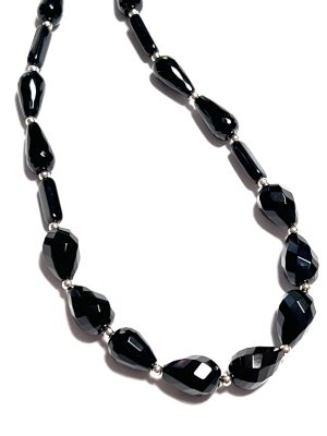 Black Agate and silver necklace